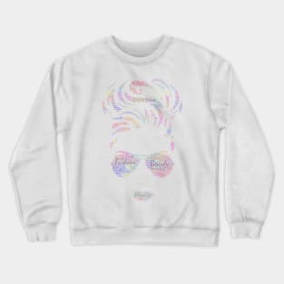 Portrait Girl Fashion Silhouette Shape Text Word Cloud Crewneck Sweatshirt